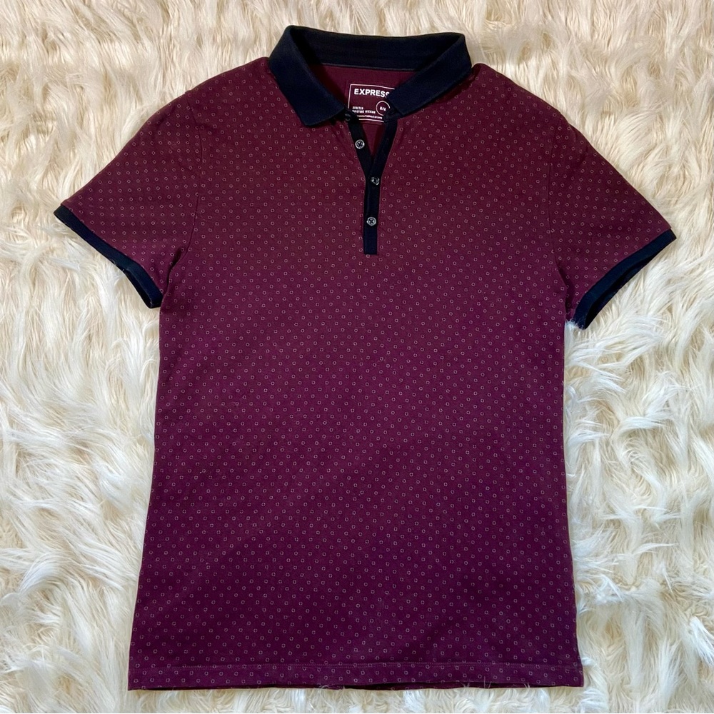 EXPRESS | Maroon Short Sleeve Polo